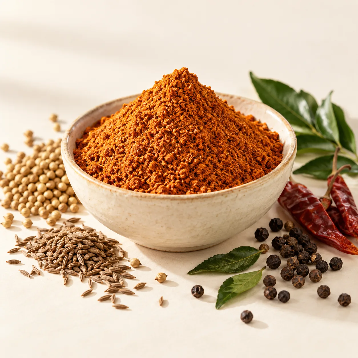 East Spice masala in an ivory ceramic bowl with whole spices