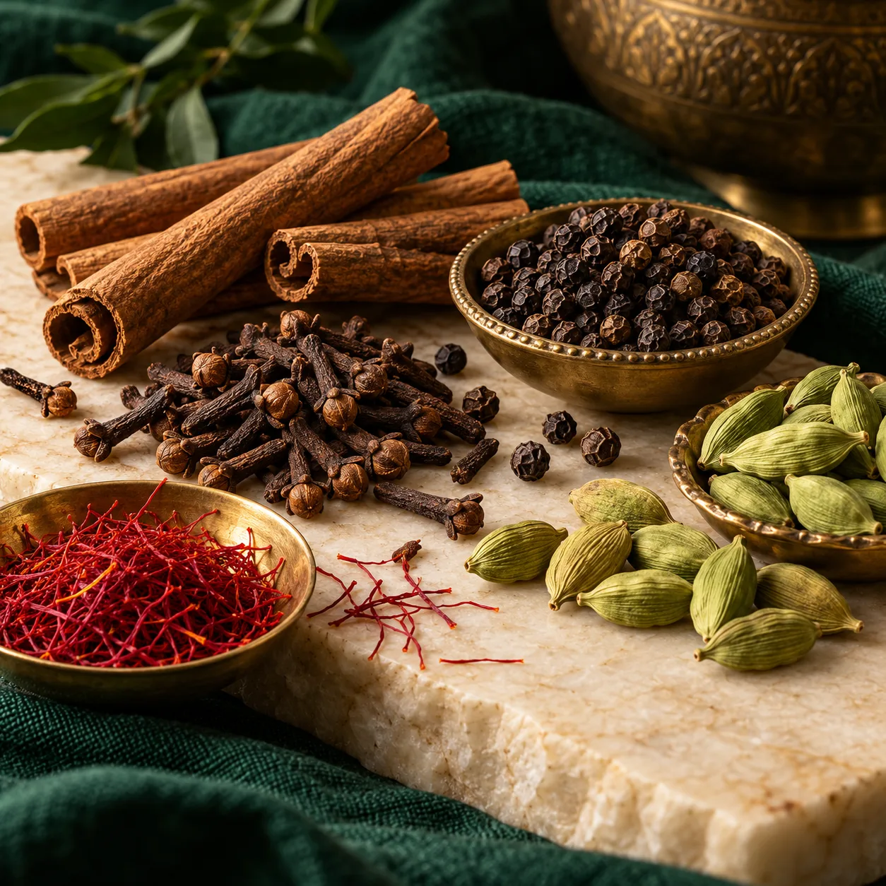 A curated arrangement of whole spices and botanicals